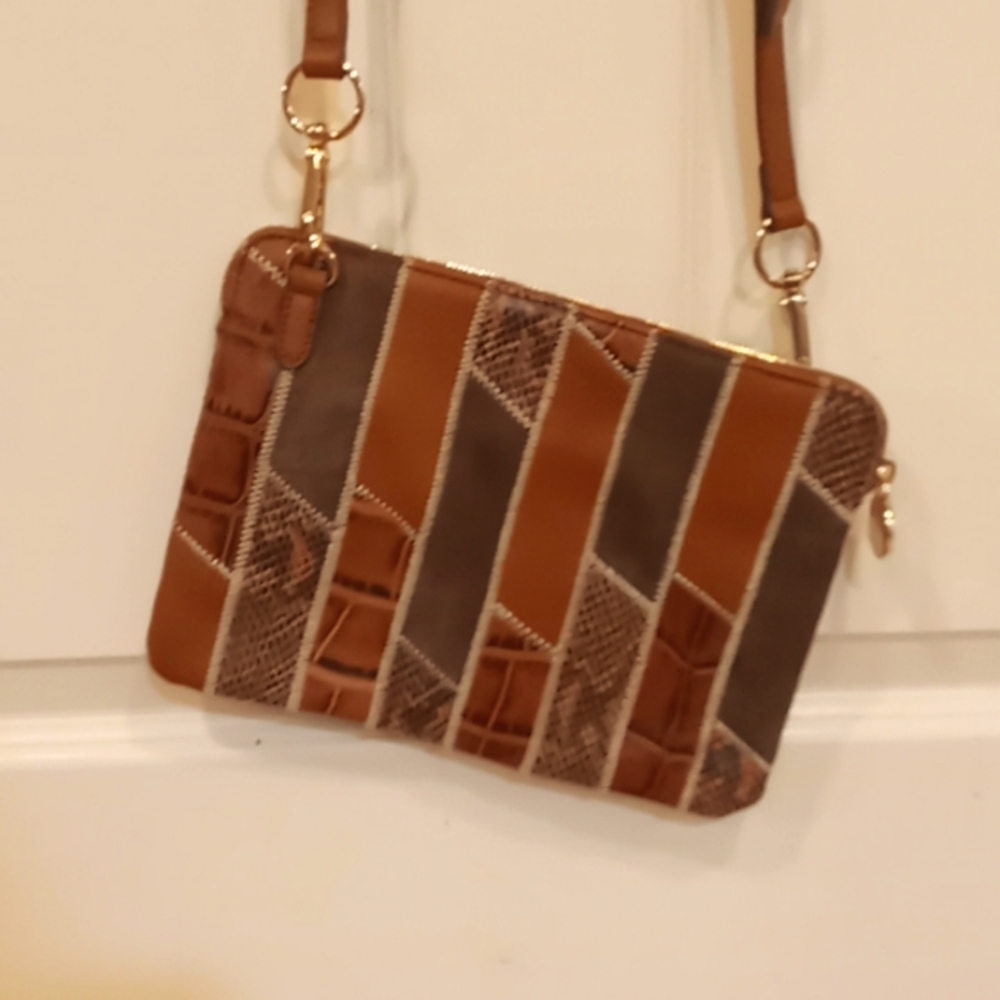 NWT GILI Leather Purse Patch Work Design